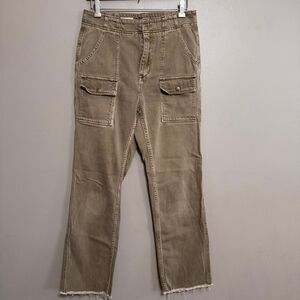 Anthropologie Pilcro green women’s cargo jeans size 28